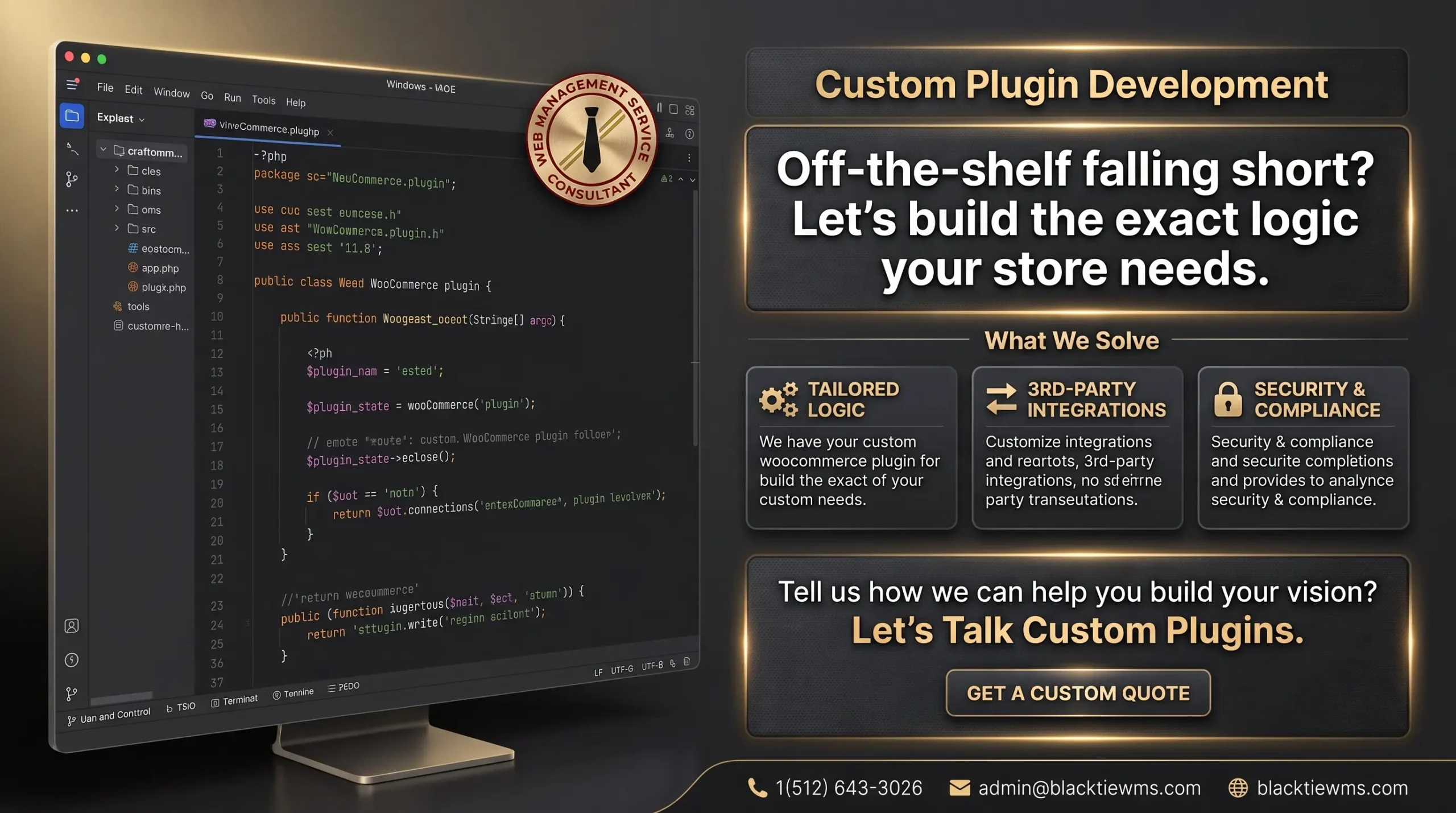 Custom WooCommerce plugin development services by Black Tie WMS